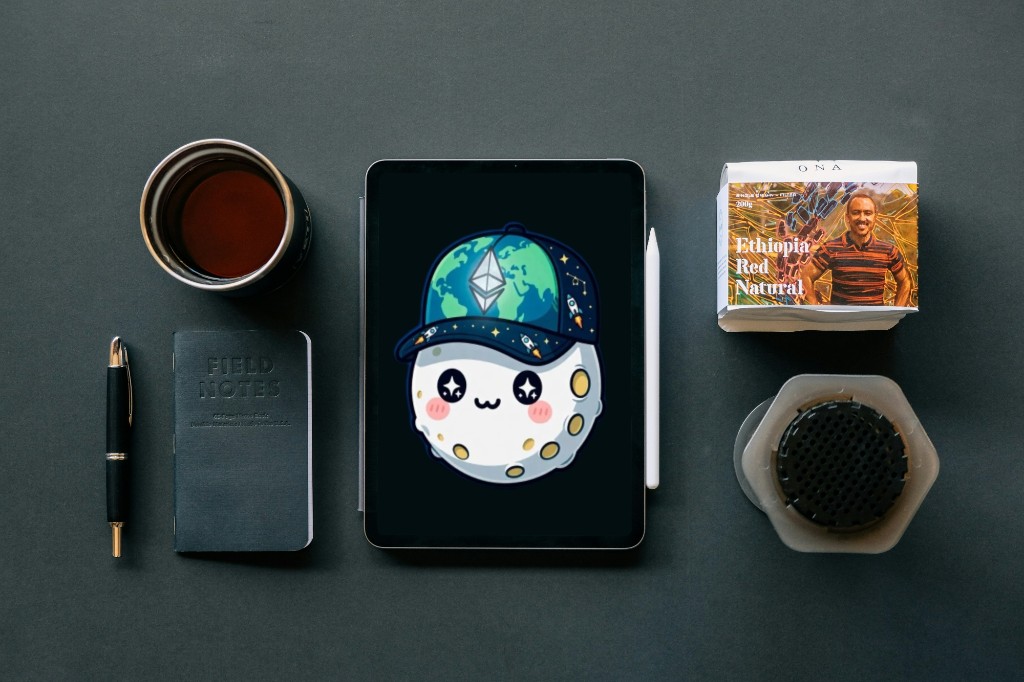 Marketing plan  Rise brand flat lay with tablet and workspace